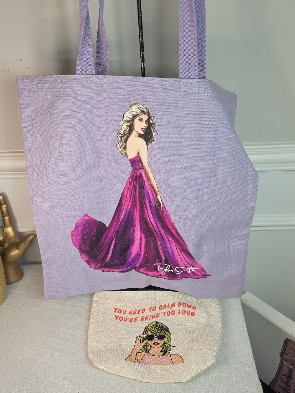 Taylor Swift Lavender Tote with Cosmetic Pouch